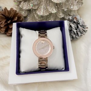 MOVADO BOLD ROSE GOLD CRYSTAL WATCH